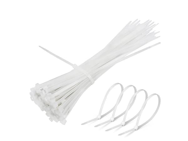 Kabelbindere i nylon 2,5x100 mm hvid 100-pack