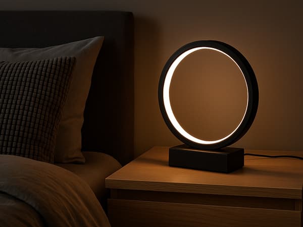 Bordlampe LED dæmpbar touch USB sort 23,5 cm