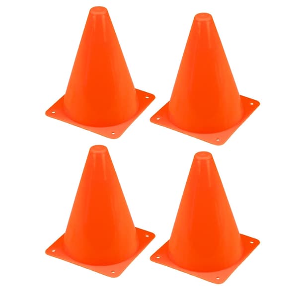 Träningskoner set 8-pack med boll 8 cm, plast, orange/blå