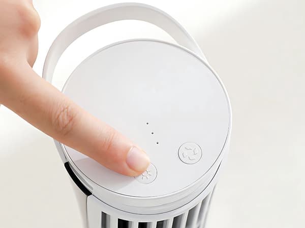 Mini bordventilator USB med LED-lys 2 hastigheder 26x8 cm