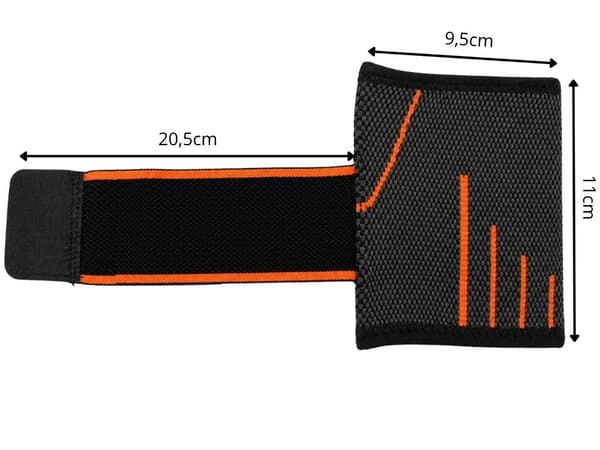 Håndledsstøtte kompression med velcro polyester/bomuld grå/orange