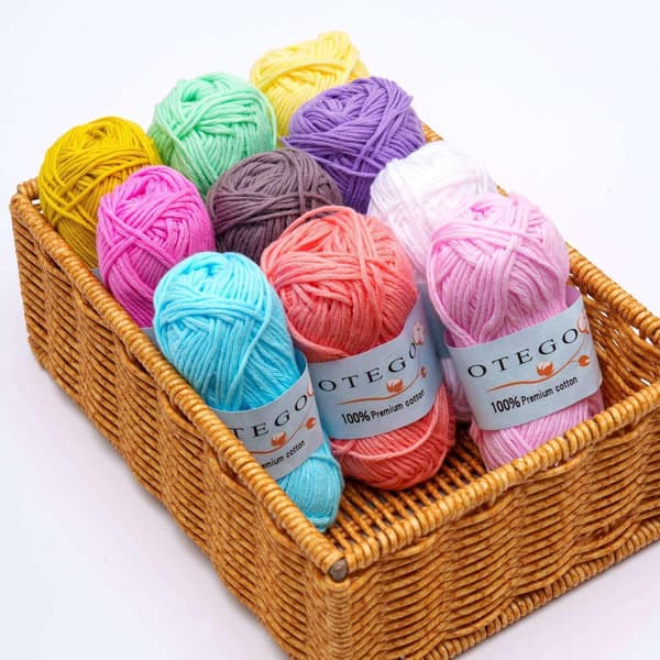 10-Pack Bomullsgarn - 15g per Nystan - Pastell