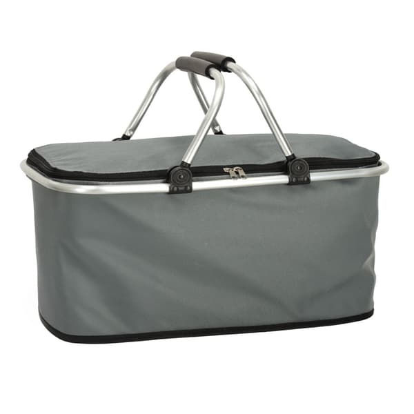 Termisk picknickkorg 32L fällbar med aluminiumram grå