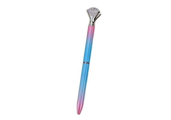 Kulspetspenna med diamanttopp blått bläck 16 cm 48-pack
