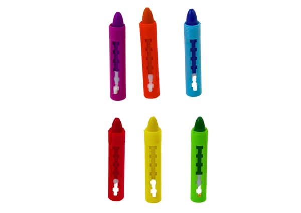 Ansiktsmålningkritor 6-pack vridbara, giftfria, tvättbara, 3+