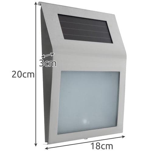 Solcellebelyst husnummer i rustfrit stål sølv 18x20 cm LED
