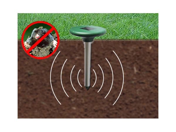 Solcellsdriven mullvads- och sorkskrämmare 32 cm 400–1000 Hz