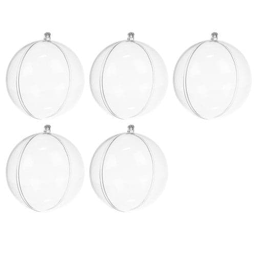 Transparenta delbara julkulor DIY 10 cm PS, 5-pack