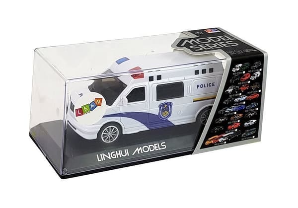 Ambulance-legetøjsbil 16 cm med lys og lyd, trækfunktion, 2xAA