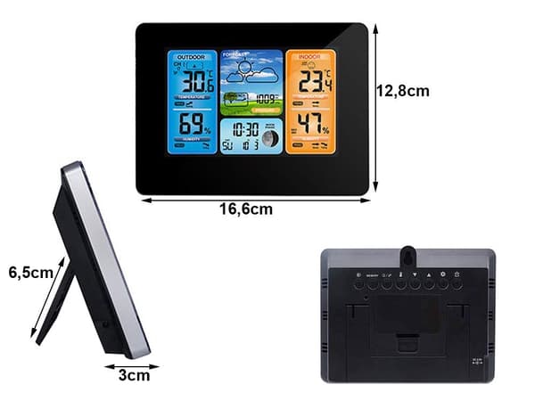 Trådløs vejrstation med ekstern sensor LCD-termometer/hygrometer