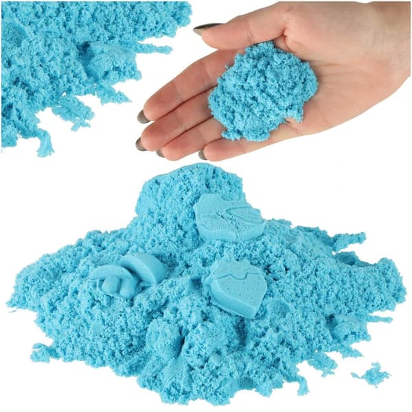 Sensorisk sand til børn 1 kg blå i pose, fra 3 år