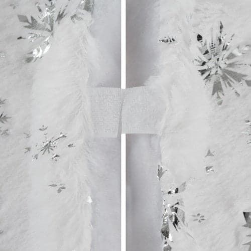 Juletræstæppe hvid/sølv 78 cm polyester med stjerner og snefnug