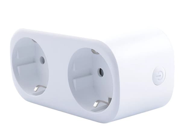 Dubbel vägguttag WiFi smart timer 16A 3120W vit