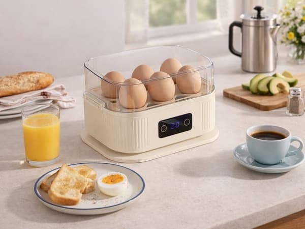 Äggkokare 6 ägg 200 W med timer display hårdhetskontroll
