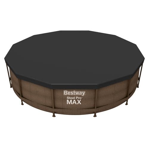 Poolöverdrag för rampool 366 cm diameter, svart PVC/PP