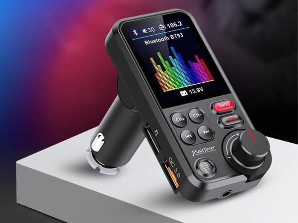 Bluetooth FM-lähetin 5.0 autoadapteri handsfree USB QC 3.0 12–24V