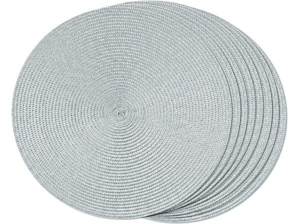 Rund bordstablett plast flätad grå Ø38 cm 1-pack