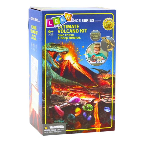 Experimentset vulkanutbrott & dinosauriefossilutgrävning 2-i-1