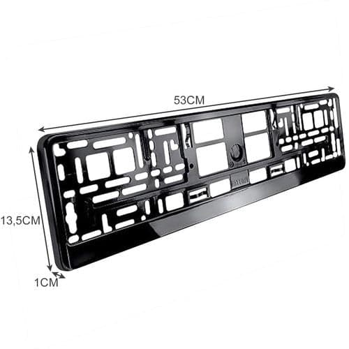 Nummerpladerammer EU 53x13,5 cm ABS plast sort 2-pack