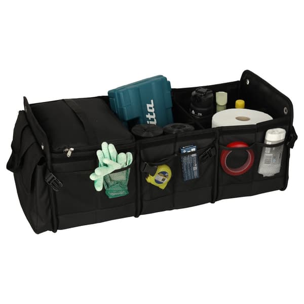 Bagageorganisator til bil med køletaske 100L foldbar sort