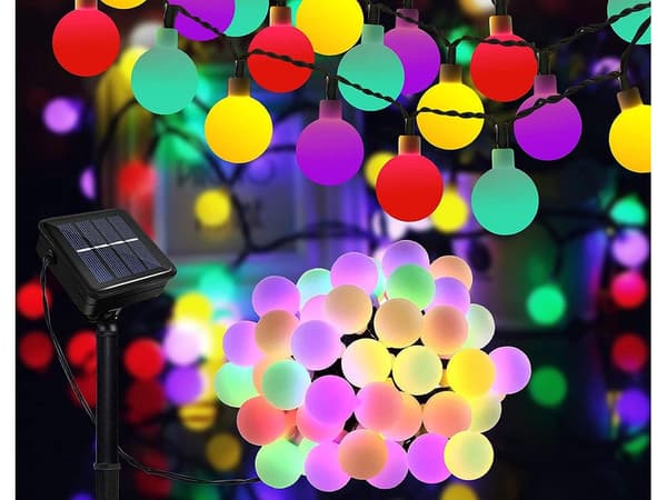 Solcellsdriven ljusslinga 20 LED multicolor 4,5 m 8 lägen