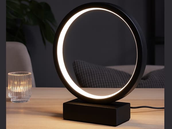 Bordlampe LED dæmpbar touch USB sort 23,5 cm