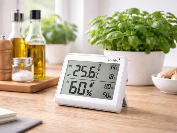 Termometer hygrometer med extern sensor LCD min/max larm °C/°F