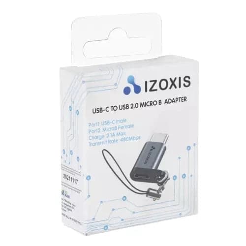 USB-C til Micro USB 2.0 adapter, han til hun, 2.1A 480Mbps