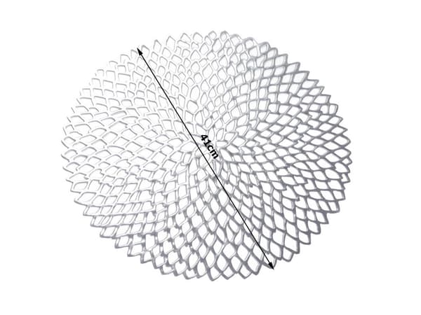 Rund bordstablett i plast silver Ø41 cm 1-pack