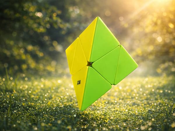 Pyraminx 3D-palapeli muovinen pyramidi 9,5 cm monivärinen