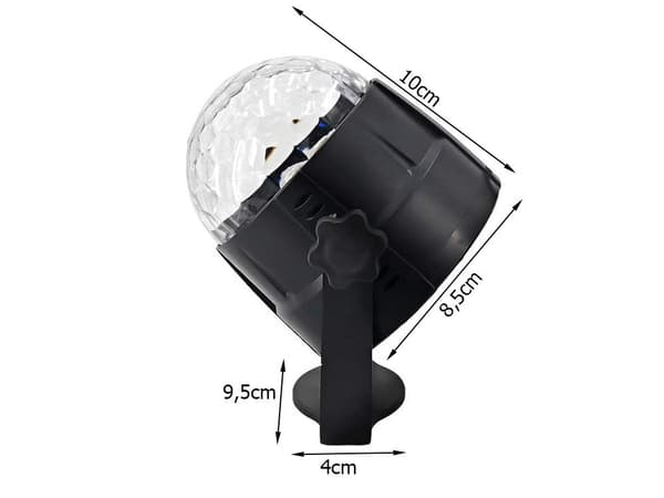 Discoprojektor RGB LED 3x1 W med fjärrkontroll 7 program