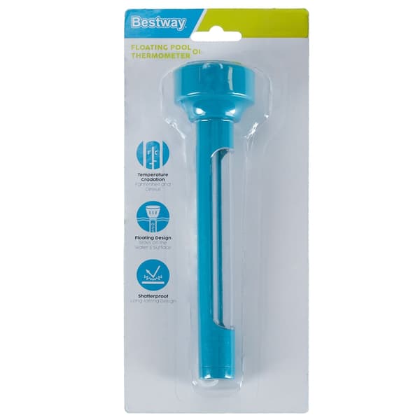 Flydende pooltermometer med snor, Celsius/Fahrenheit, 19 cm