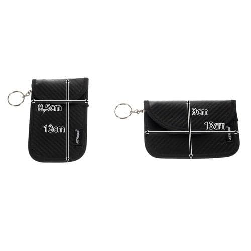 RFID/Faraday nøgleetui bilnøgle 2-pak sort (vertikal+horisontal)