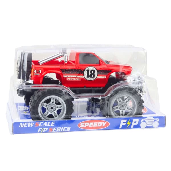 Off-road legetøjsbil 4WD med store dæk, push-start, 27 cm