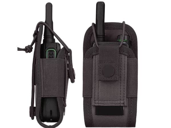 Walkie-talkie-holster polyester sort 8,5x3x15,5 cm