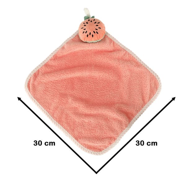 Børnehåndklæde 30x30 cm pink vandmelon med ophængsloop