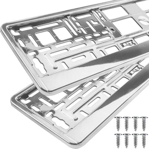 Nummerplåtsram 2-pack universell EU 53x13,5 cm silver kromad ABS