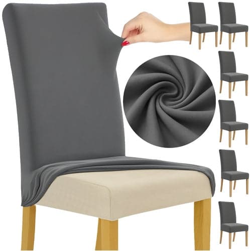 Stolsöverdrag 6-pack elastiska mörkgrå 65x40x35 cm universella