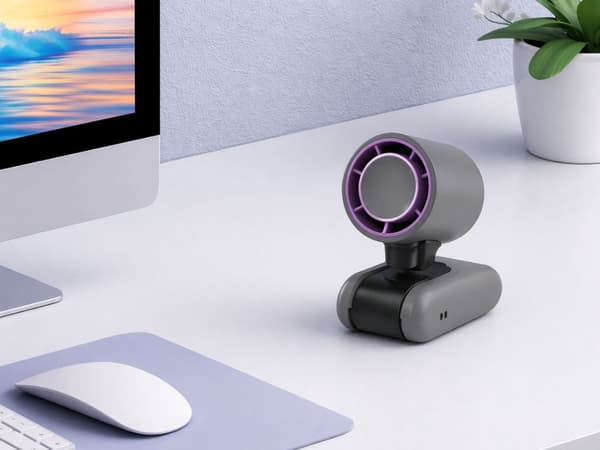 Bærbar USB-ventilator 199 hastigheder med display/lommelygte sort