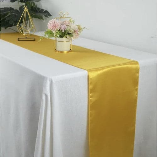 Satindug guld 900x36 cm polyester borddug til fest og event