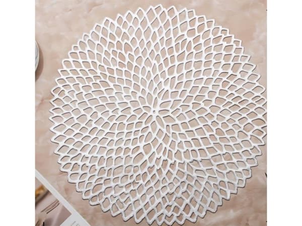 Rund bordstablett i plast silver Ø41 cm 1-pack