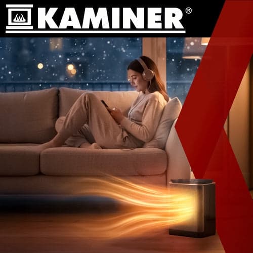 Keramisk elektrisk varmeblæser 1500W med LED-display, timer, sort