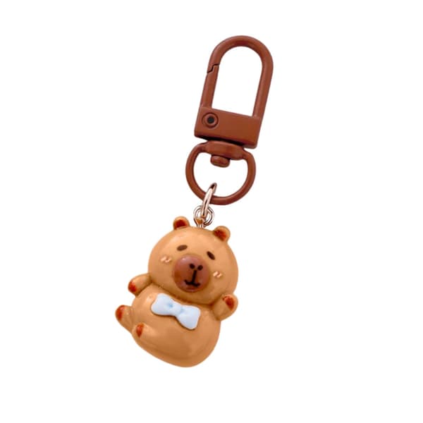 Mini capybara nyckelringar 4-pack 3 cm plastfigurer