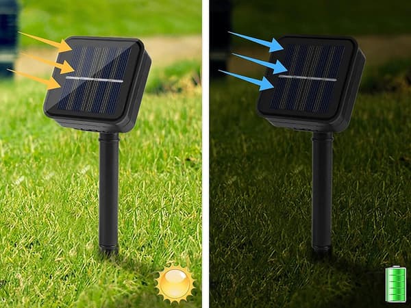 Solcellsdriven ljusslinga 20 LED multicolor 4,5 m, 8 lägen