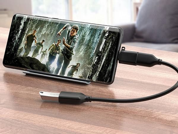 USB-C til USB-A 3.0 OTG-adapter sort 1,5x3 cm med nøglerem