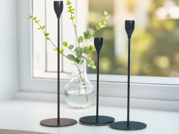 Ljusstakar metall 3-pack mattsvart