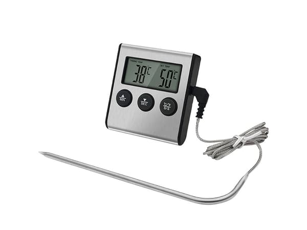 Digital stektermometer med sond 15 cm, LCD, timer, -25 till 250°C