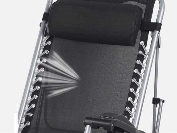 Sammenklappelig solstol Zero Gravity justerbar ryg sort maks 140 kg