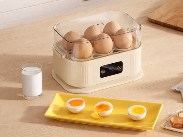 Äggkokare 6 ägg 200 W med timer display hårdhetskontroll