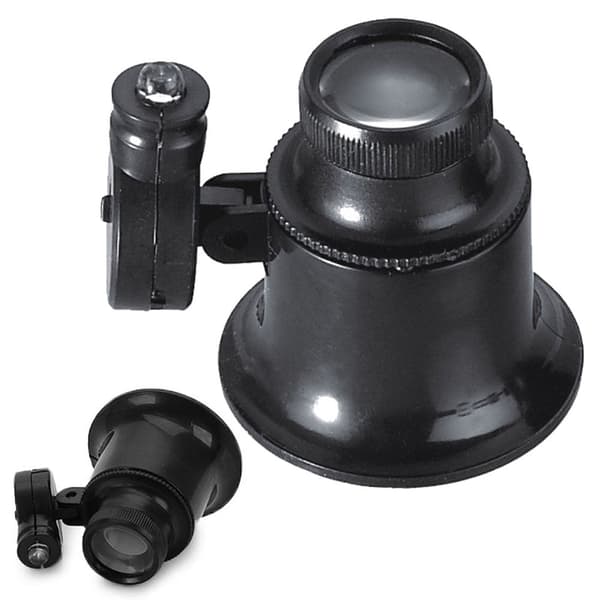 Pandelupe 20x med LED-belysning sort inkl. 2 batterier